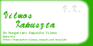 vilmos kapuszta business card